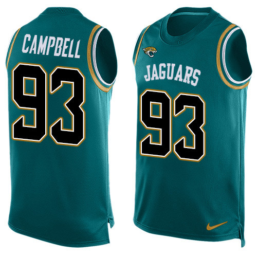 Nike Jaguars #93 Calais Campbell Teal Green Alternate Men's Stitched NFL Limited Tank Top Jersey Nike Jaguars #93 Calais Campbell Teal Green Alternate Men's Stitched NFL Limited Tank Top Jersey
