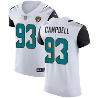 Nike Jaguars #93 Calais Campbell White Men's Stitched NFL Vapor Untouchable Elite Jersey