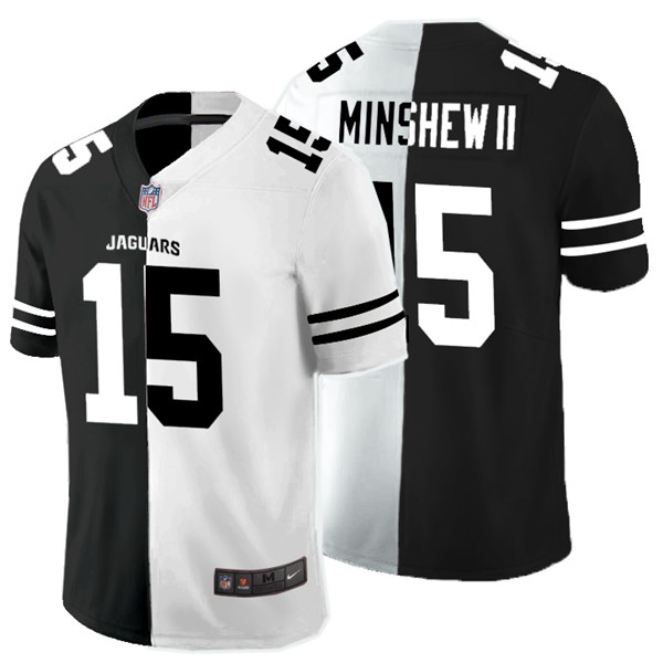 Nike Jaguars 15 Gardner Minshew II Black And White Split Vapor Untouchable Limited Jersey Nike Jaguars 15 Gardner Minshew II Black And White Split Vapor Untouchable Limited Jersey