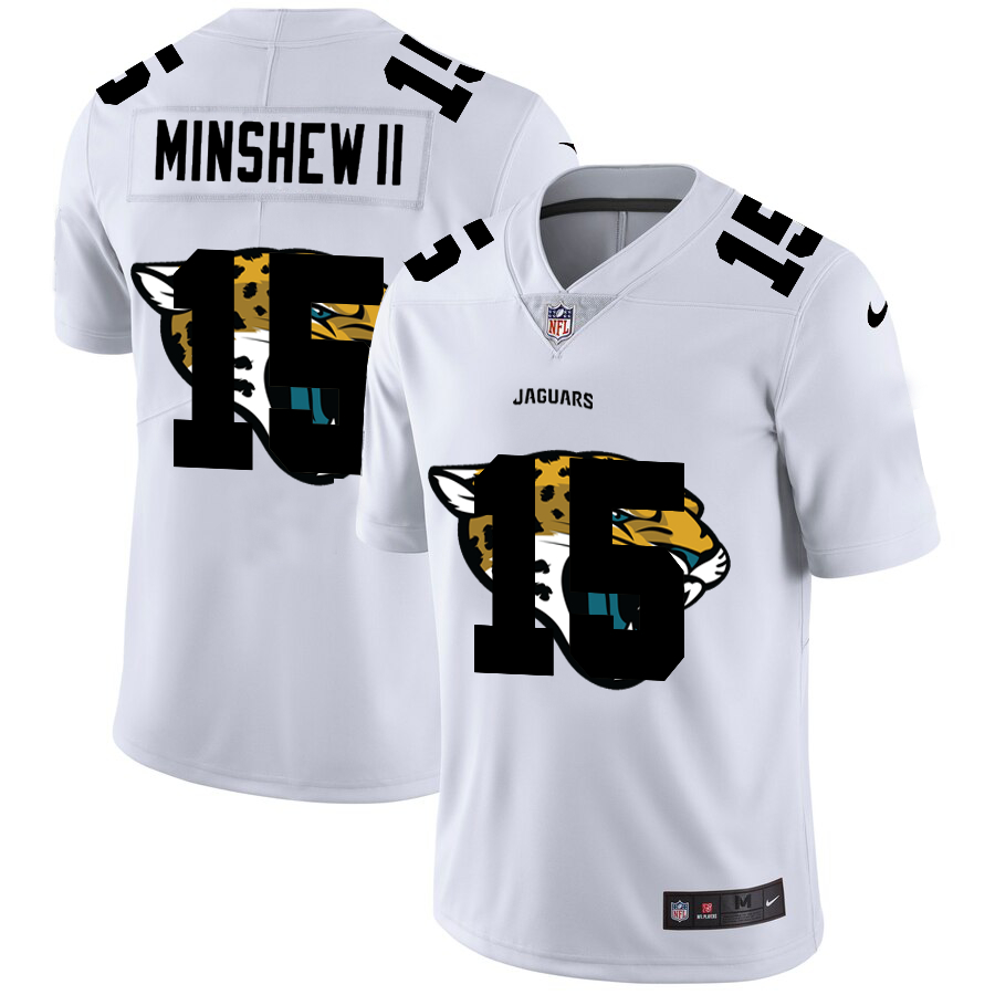 Nike Jaguars 15 Gardner Minshew II White Shadow Logo Limited Jersey Nike Jaguars 15 Gardner Minshew II White Shadow Logo Limited Jersey