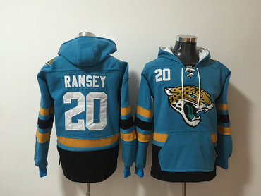 Nike Jaguars 20 Jalen Ramsey Teal Pullover Hoodie