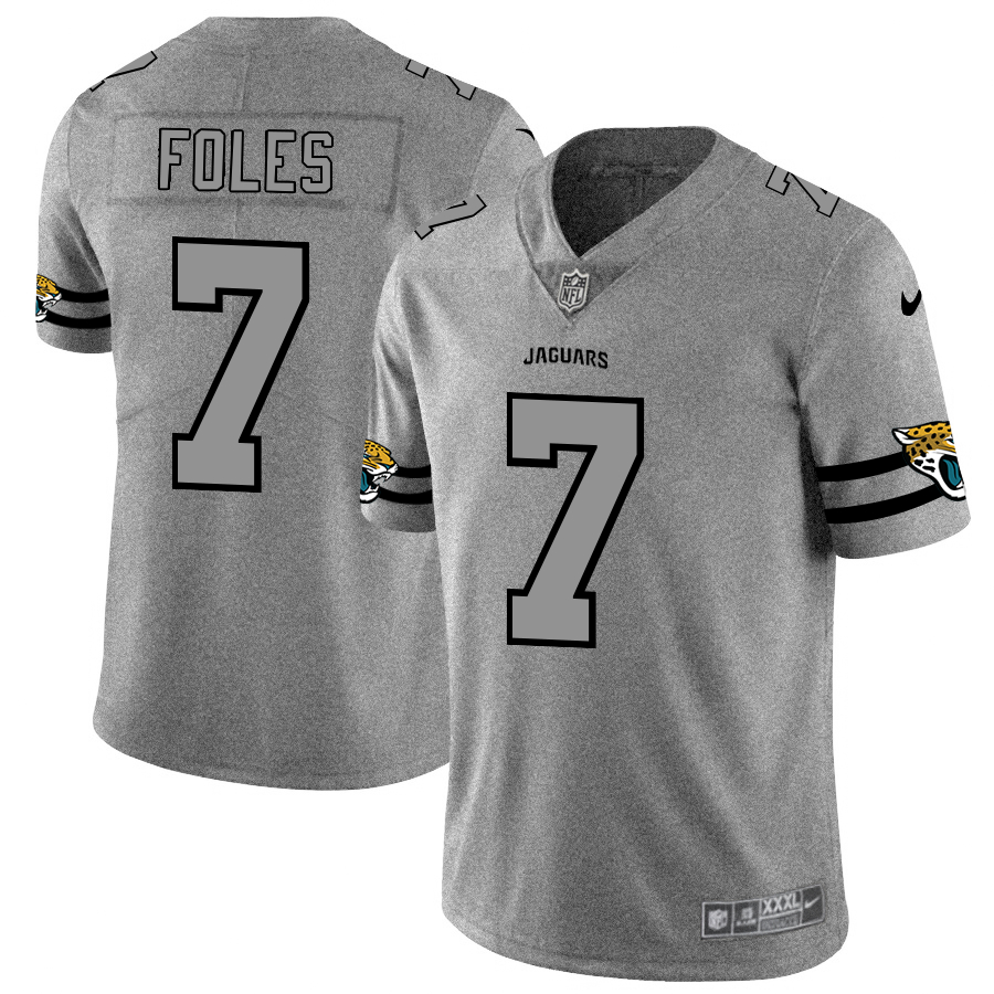 Nike Jaguars 7 Nick Foles 2019 Gray Gridiron Gray Vapor Untouchable Limited Jersey Nike Jaguars 7 Nick Foles 2019 Gray Gridiron Gray Vapor Untouchable Limited Jersey