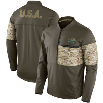 Nike Jaguars Olive Salute to Service Sideline Hybrid Half-Zip Pullover Jacket