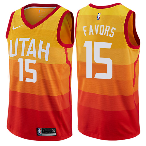 Nike Jazz #15 Derrick Favors Orange NBA Swingman City Edition Jersey Nike Jazz #15 Derrick Favors Orange NBA Swingman City Edition Jersey