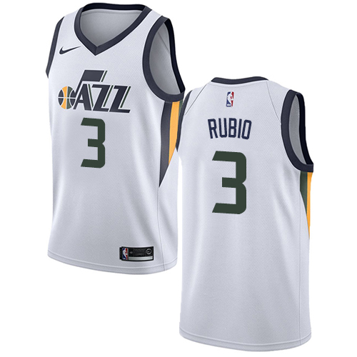 Nike Jazz #3 Ricky Rubio White NBA Swingman Association Edition Jersey Nike Jazz #3 Ricky Rubio White NBA Swingman Association Edition Jersey