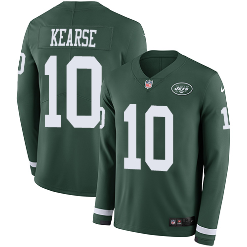 Nike Jets #10 Jermaine Kearse Green Team Color Men's Stitched NFL Limited Therma Long Sleeve Jersey Nike Jets #10 Jermaine Kearse Green Team Color Men's Stitched NFL Limited Therma Long Sleeve Jersey
