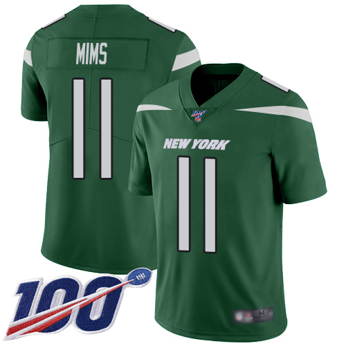 Nike Jets #11 Denzel Mim Green Team Color Men's Stitched NFL 100th Season Vapor Untouchable Limited Jersey Nike Jets #11 Denzel Mim Green Team Color Men's Stitched NFL 100th Season Vapor Untouchable Limited Jersey