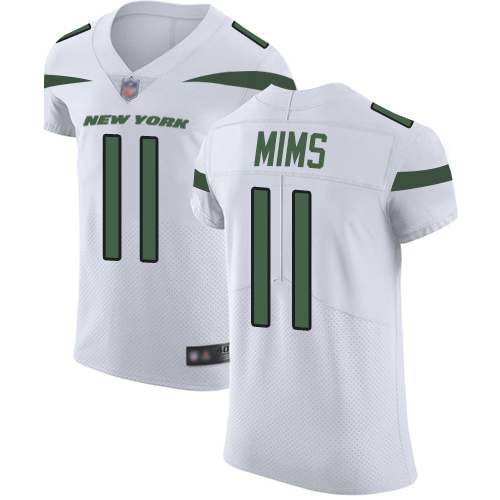 Nike Jets #11 Denzel Mim White Men's Stitched NFL New Elite Jersey Nike Jets #11 Denzel Mim White Men's Stitched NFL New Elite Jersey