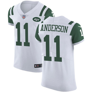 Nike Jets #11 Robby Anderson White Men's Stitched NFL Vapor Untouchable Elite Jersey Nike Jets #11 Robby Anderson White Men's Stitched NFL Vapor Untouchable Elite Jersey