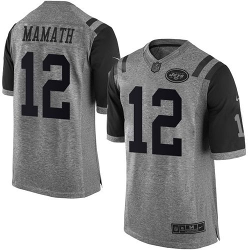 Nike Jets #12 Joe Namath Gray Men's Stitched NFL Limited Gridiron Gray Jersey Nike Jets #12 Joe Namath Gray Men's Stitched NFL Limited Gridiron Gray Jersey