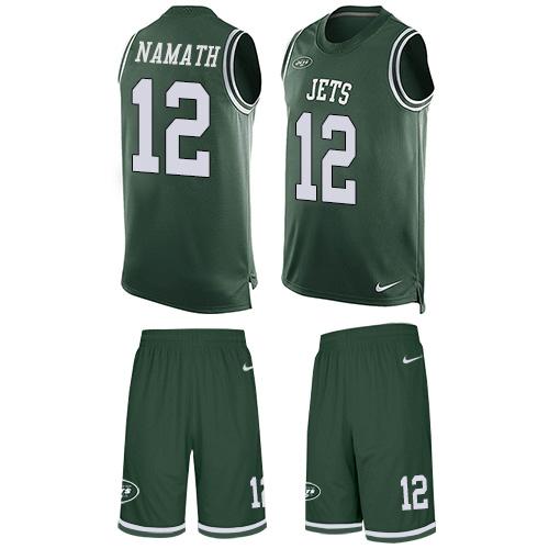 Nike Jets #12 Joe Namath Green Team Color Men's Stitched NFL Limited Tank Top Suit Jersey Nike Jets #12 Joe Namath Green Team Color Men's Stitched NFL Limited Tank Top Suit Jersey