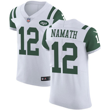 Nike Jets #12 Joe Namath White Men's Stitched NFL Vapor Untouchable Elite Jersey Nike Jets #12 Joe Namath White Men's Stitched NFL Vapor Untouchable Elite Jersey