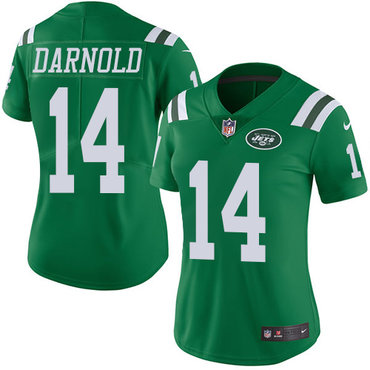 Nike Jets #14 Sam Darnold Green Women's Stitched NFL Limited Rush Jersey Nike Jets #14 Sam Darnold Green Women's Stitched NFL Limited Rush Jersey