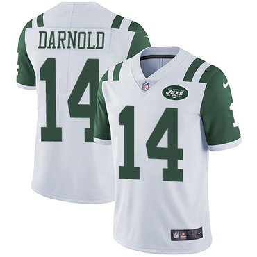 Nike Jets #14 Sam Darnold White Men's Stitched NFL Vapor Untouchable Limited Jersey