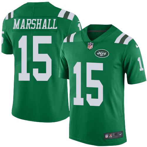 Nike Jets #15 Brandon Marshall Green Men's Stitched NFL Elite Rush Jersey Nike Jets #15 Brandon Marshall Green Men's Stitched NFL Elite Rush Jersey