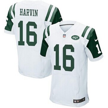 Nike Jets #16 Percy Harvin White NFL Elite Jersey