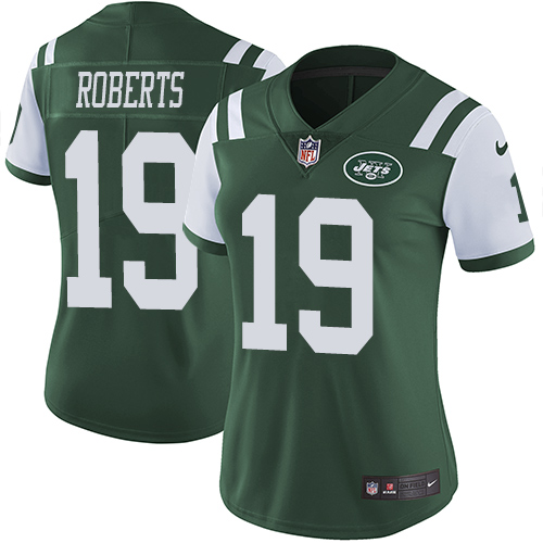 Nike Jets #19 Andre Roberts Green Team Color Women's Stitched NFL Vapor Untouchable Limited Jersey