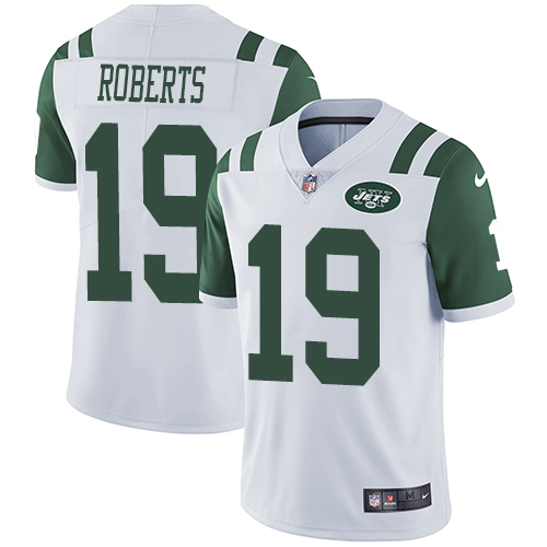 Nike Jets #19 Andre Roberts White Men's Stitched NFL Vapor Untouchable Limited Jersey Nike Jets #19 Andre Roberts White Men's Stitched NFL Vapor Untouchable Limited Jersey