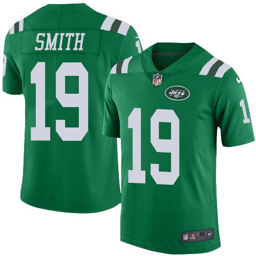 Nike Jets #19 Devin Smith Green Men's Stitched NFL Elite Rush Jersey Nike Jets #19 Devin Smith Green Men's Stitched NFL Elite Rush Jersey