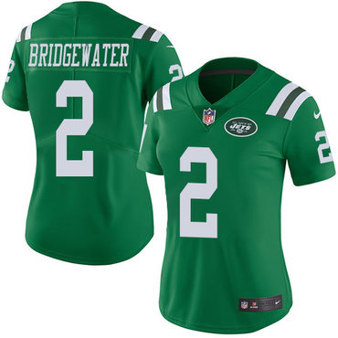 Nike Jets #2 Teddy Bridgewater Green Women's Stitched NFL Limited Rush Jersey Nike Jets #2 Teddy Bridgewater Green Women's Stitched NFL Limited Rush Jersey