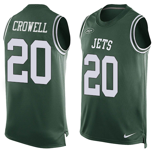 Nike Jets #20 Isaiah Crowell Green Team Color Men's Stitched NFL Limited Tank Top Jersey Nike Jets #20 Isaiah Crowell Green Team Color Men's Stitched NFL Limited Tank Top Jersey