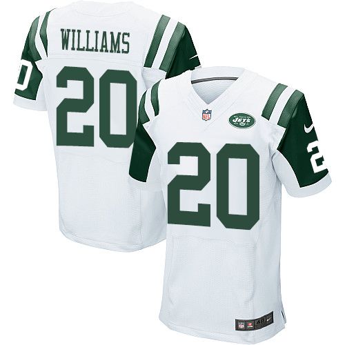 Nike Jets #20 Marcus Williams White Men's Stitched NFL Elite Jersey Nike Jets #20 Marcus Williams White Men's Stitched NFL Elite Jersey