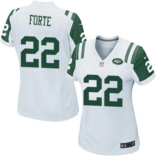 Nike Jets #22 Matt Forte White Women's Stitched NFL Elite Jersey