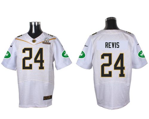 Nike Jets #24 Darrelle Revis White 2016 Pro Bowl Men's Stitched NFL Elite Jersey
