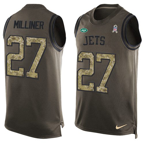 Nike Jets #27 Dee Milliner Green Men's Stitched NFL Limited Salute To Service Tank Top Jersey Nike Jets #27 Dee Milliner Green Men's Stitched NFL Limited Salute To Service Tank Top Jersey