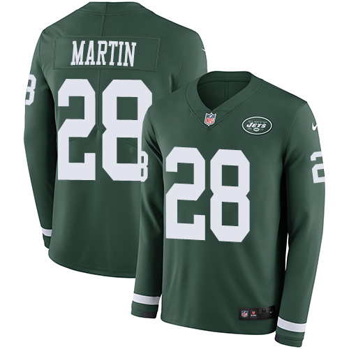 Nike Jets #28 Curtis Martin Green Team Color Men's Stitched NFL Limited Therma Long Sleeve Jersey Nike Jets #28 Curtis Martin Green Team Color Men's Stitched NFL Limited Therma Long Sleeve Jersey