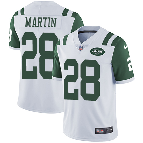 Nike Jets #28 Curtis Martin White Men's Stitched NFL Vapor Untouchable Limited Jersey