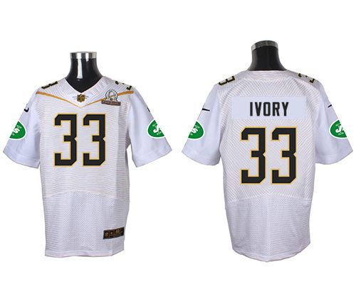 Nike Jets #33 Chris Ivory White 2016 Pro Bowl Men's Stitched NFL Elite Jersey Nike Jets #33 Chris Ivory White 2016 Pro Bowl Men's Stitched NFL Elite Jersey