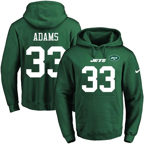 Nike Jets #33 Jamal Adams Green Name & Number Pullover NFL Hoodie Nike Jets #33 Jamal Adams Green Name & Number Pullover NFL Hoodie