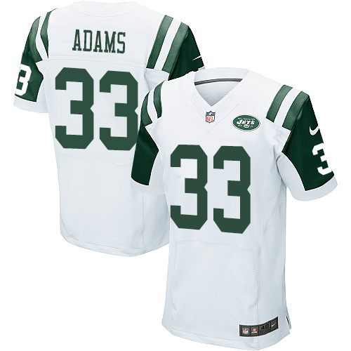 Nike Jets #33 Jamal Adams White Men's Stitched NFL Elite Jersey Nike Jets #33 Jamal Adams White Men's Stitched NFL Elite Jersey