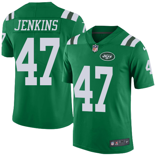 Nike Jets #47 Jordan Jenkins Green Youth Stitched NFL Limited Rush Jersey