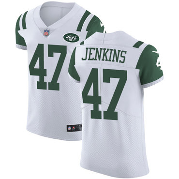 Nike Jets #47 Jordan Jenkins White Men's Stitched NFL Vapor Untouchable Elite Jersey Nike Jets #47 Jordan Jenkins White Men's Stitched NFL Vapor Untouchable Elite Jersey