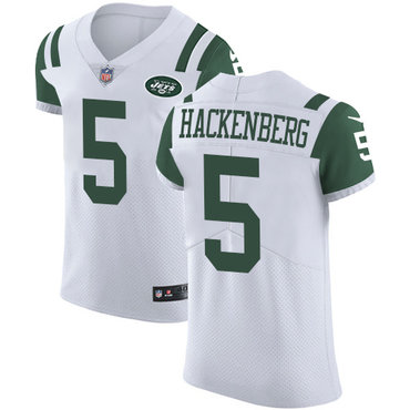 Nike Jets #5 Christian Hackenberg White Men's Stitched NFL Vapor Untouchable Elite Jersey Nike Jets #5 Christian Hackenberg White Men's Stitched NFL Vapor Untouchable Elite Jersey