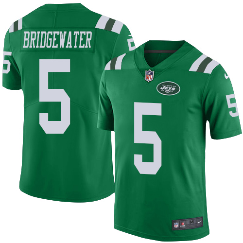 Nike Jets #5 Teddy Bridgewater Green Men's Stitched NFL Limited Rush Jersey