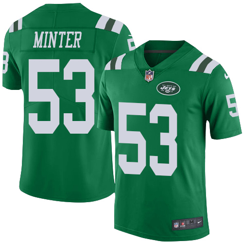 Nike Jets #53 Kevin Minter Green Men's Stitched NFL Limited Rush Jersey