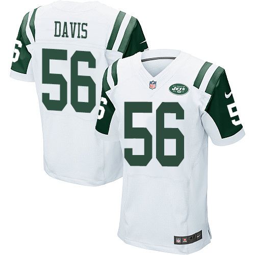 Nike Jets #56 Demario Davis White Men's Stitched NFL Elite Jersey Nike Jets #56 Demario Davis White Men's Stitched NFL Elite Jersey