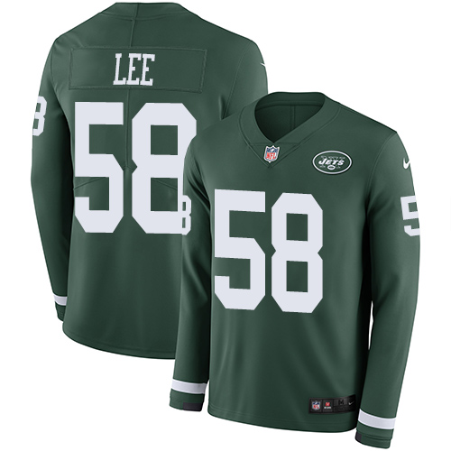 Nike Jets #58 Darron Lee Green Team Color Men's Stitched NFL Limited Therma Long Sleeve Jersey Nike Jets #58 Darron Lee Green Team Color Men's Stitched NFL Limited Therma Long Sleeve Jersey