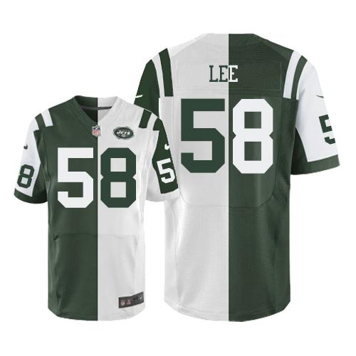 Nike Jets #58 Darron Lee Green White Men's Stitched NFL Elite Split Jersey