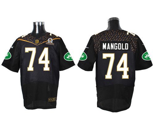 Nike Jets #74 Nick Mangold Black 2016 Pro Bowl Men's Stitched NFL Elite Jersey Nike Jets #74 Nick Mangold Black 2016 Pro Bowl Men's Stitched NFL Elite Jersey