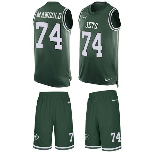 Nike Jets #74 Nick Mangold Green Team Color Men's Stitched NFL Limited Tank Top Suit Jersey Nike Jets #74 Nick Mangold Green Team Color Men's Stitched NFL Limited Tank Top Suit Jersey