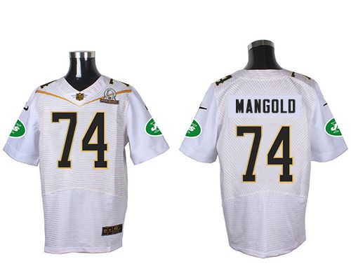 Nike Jets #74 Nick Mangold White 2016 Pro Bowl Men's Stitched NFL Elite Jersey Nike Jets #74 Nick Mangold White 2016 Pro Bowl Men's Stitched NFL Elite Jersey