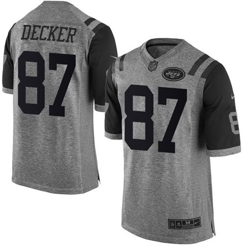 Nike Jets #87 Eric Decker Gray Men's Stitched NFL Limited Gridiron Gray Jersey Nike Jets #87 Eric Decker Gray Men's Stitched NFL Limited Gridiron Gray Jersey