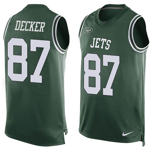 Nike Jets #87 Eric Decker Green Team Color Men's Stitched NFL Limited Tank Top Jersey Nike Jets #87 Eric Decker Green Team Color Men's Stitched NFL Limited Tank Top Jersey