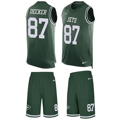 Nike Jets #87 Eric Decker Green Team Color Men's Stitched NFL Limited Tank Top Suit Jersey Nike Jets #87 Eric Decker Green Team Color Men's Stitched NFL Limited Tank Top Suit Jersey