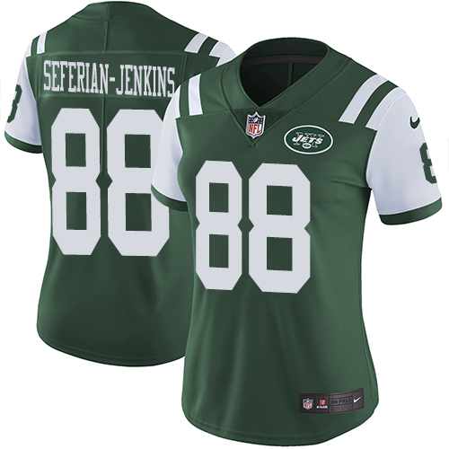Nike Jets #88 Austin Seferian-Jenkins Green Team Color Women's Stitched NFL Vapor Untouchable Limited Jersey