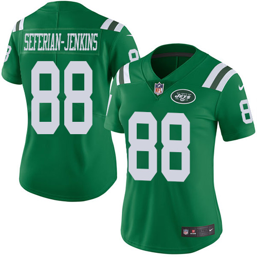 Nike Jets #88 Austin Seferian-Jenkins Green Women's Stitched NFL Limited Rush Jersey